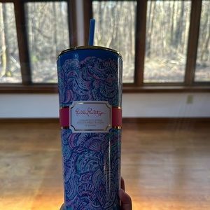Lily Pulitzer Tumbler with straw.